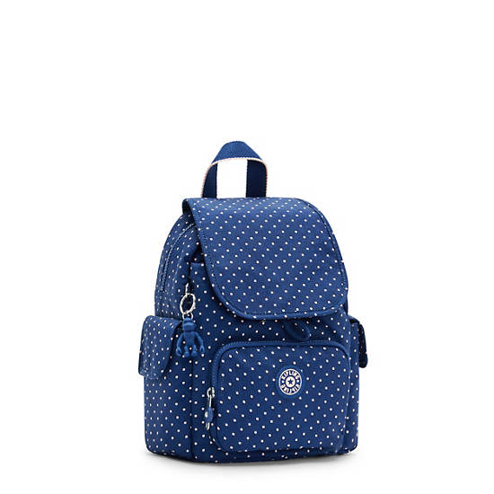 Plecaki Kipling City Pack Mini Printed Backpack Niebieskie | PL 1193QM